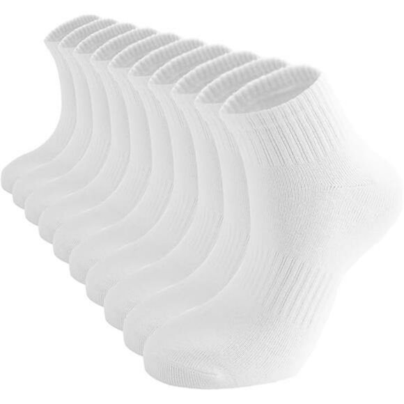 Womens Cotton Ankle Socks Arch Support Gym Running Mini Crew 5 Pack Durable - Picture 7 of 7